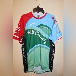 Hill Country Ride Men's Cycling Jersey - Red, Green, Blue